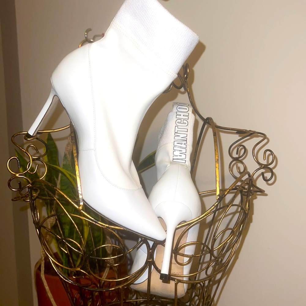 Jimmy Choo White I Want Choo Booties Sze. 36.5